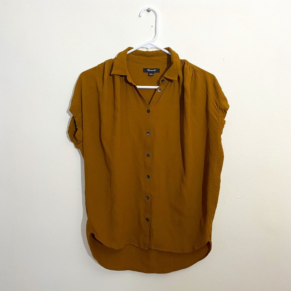 Madewell Getaway Oversized Button-Down Shirt / Goldeny Olive / X-Small